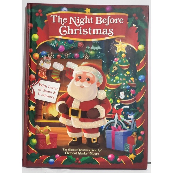 The Night Before Christmas Hardcover Book w/ Santa Letter & Bonus Stickers Gift - Picture 4 of 15